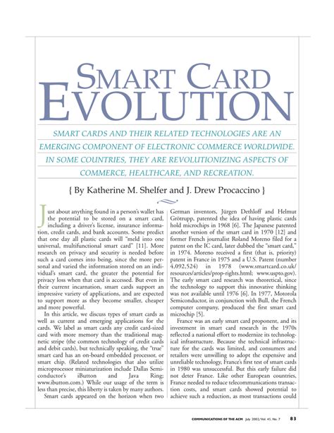 Smart Card Evolution – Communications of the ACM